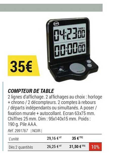 compteur de table