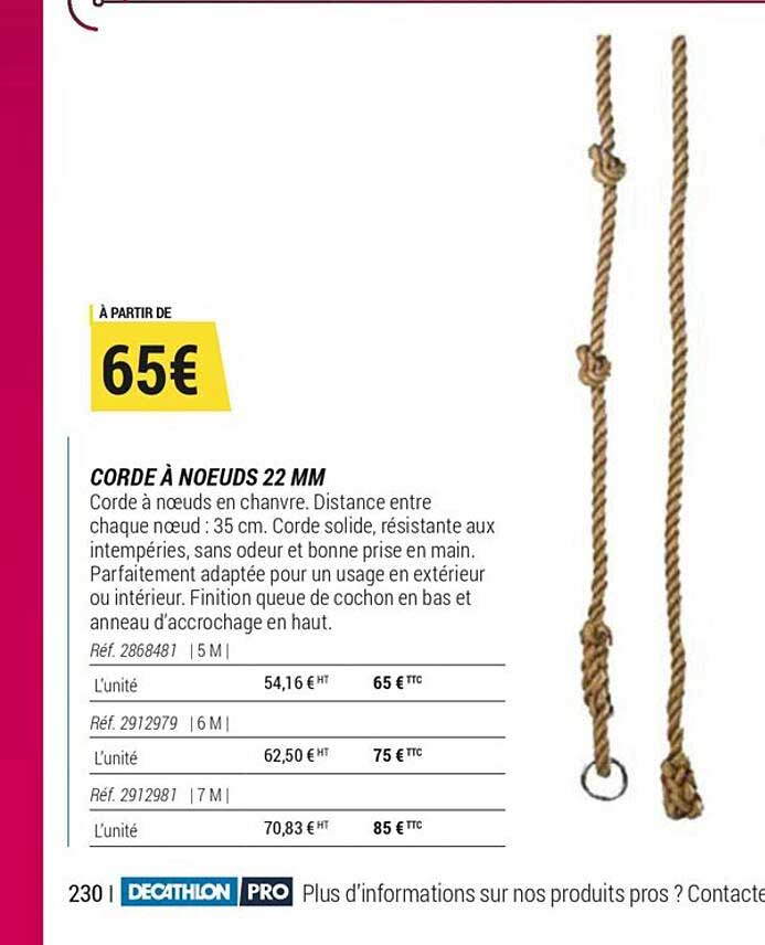 corde à nœuds 22 mm