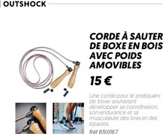 corde à sauter de boxe en bois avec poids amovibles