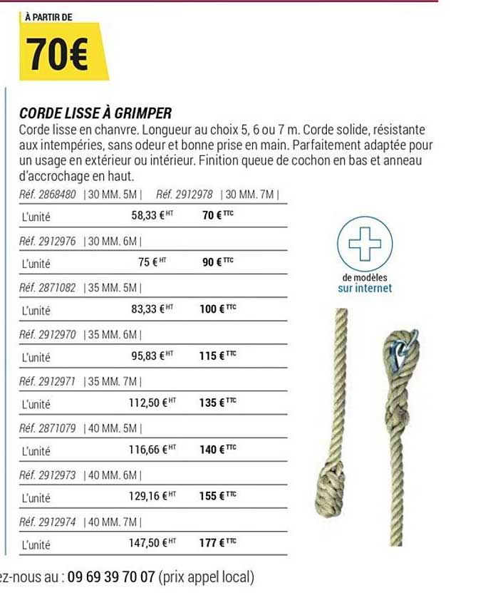 corde lisse à grimper