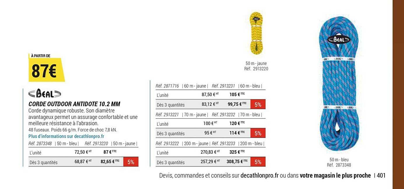 corde outdoor antidote 10.2 mm beal