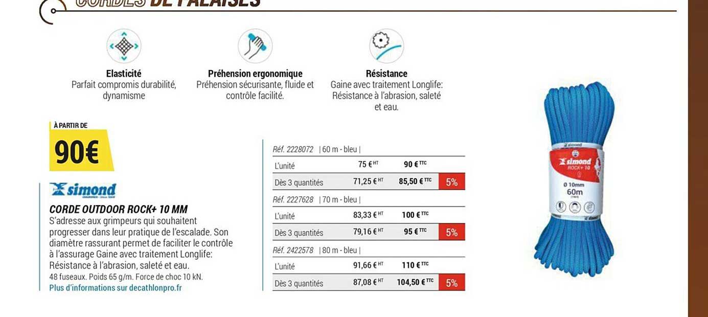 corde outdoor rock+ 10mm simond