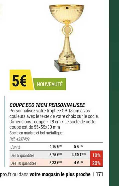 Coupe Eco 18 Cm Personnalisée
