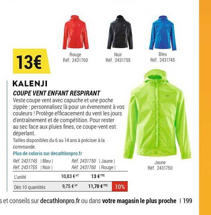 coupe vent enfant respirant kalenji