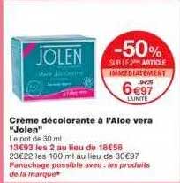 crème décolorante à l'aloé véra "jolen"
