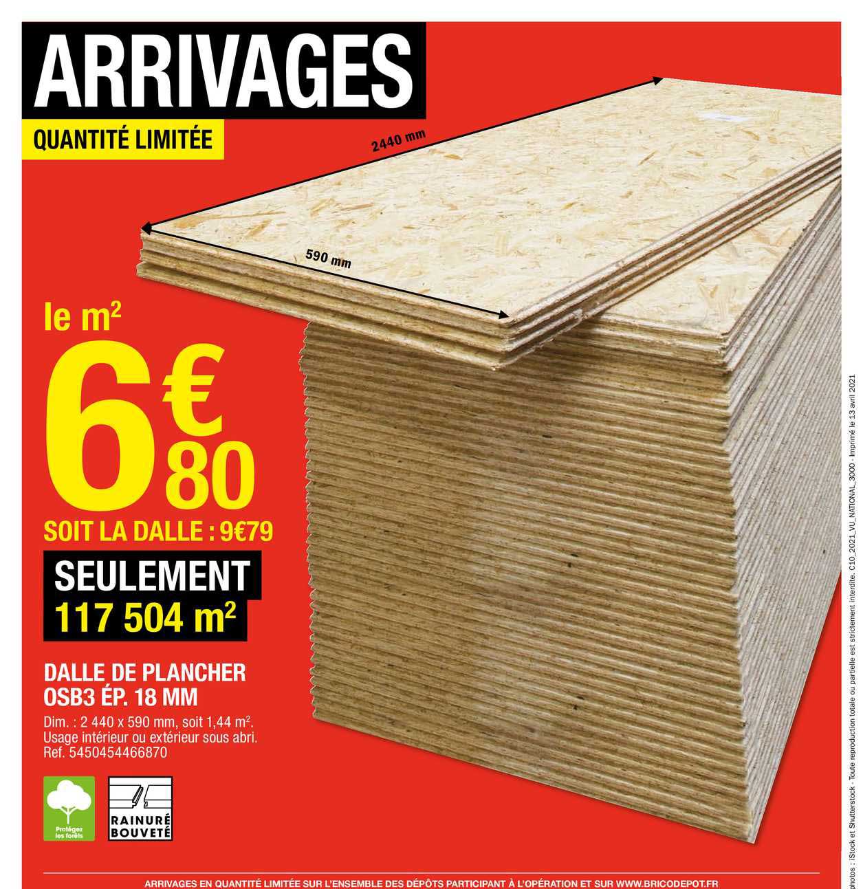dalle de plancher osb3 ép. 18 mm