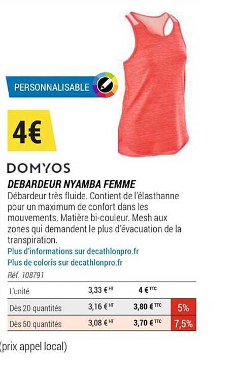 débardeur nyamba femme domyos