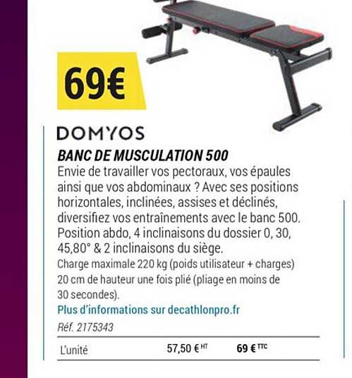 domyos banc de musculation 500