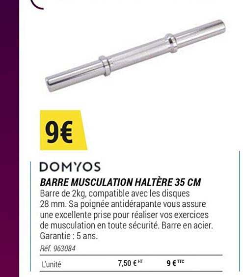Domyos Barre Musculation Haltère 35 Cm