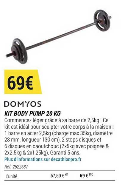 domyos kit body pump 20 kg