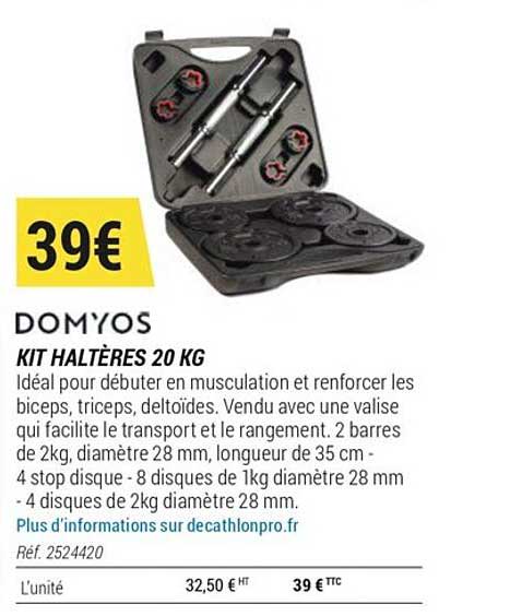 domyos kit haltères 20 kg