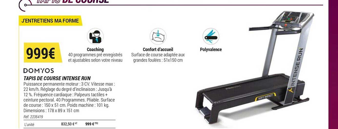 Domyos Tapis De Course Intense Run