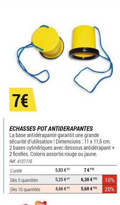 échasses pot antidérapantes