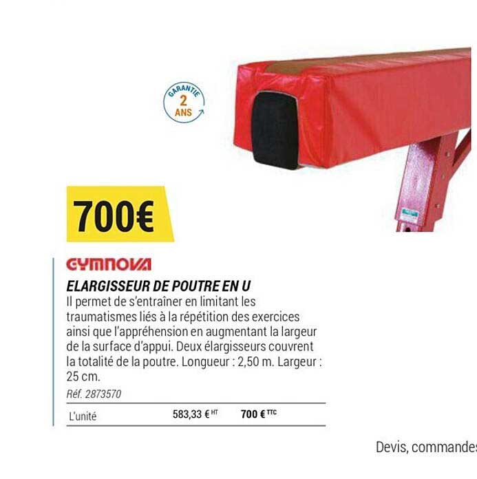 élargisseur de poutre en u gymnova