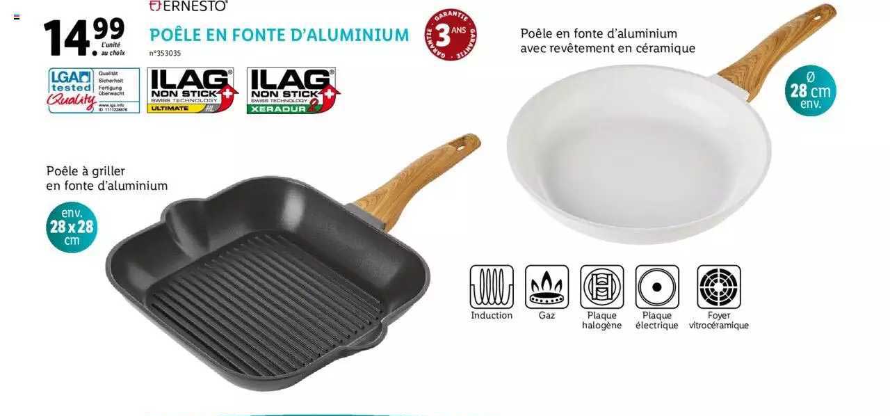 ernesto poele en fonte d'aluminium