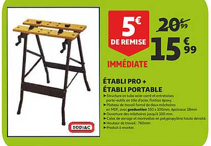 établi pro+ établi portable sodiac
