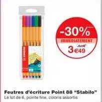 feutres d'écriture point bb "stabilo"