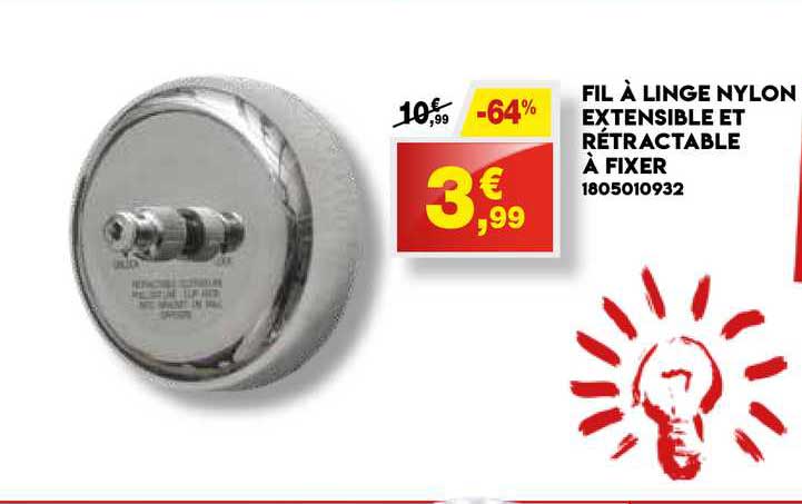 fil a linge nylon extensible et rectable a fixer