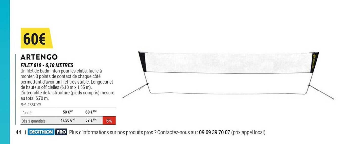 filet 610 - 6,10 mètres artengo