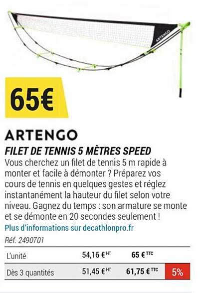 filet de tennis 5 mètres speed artengo