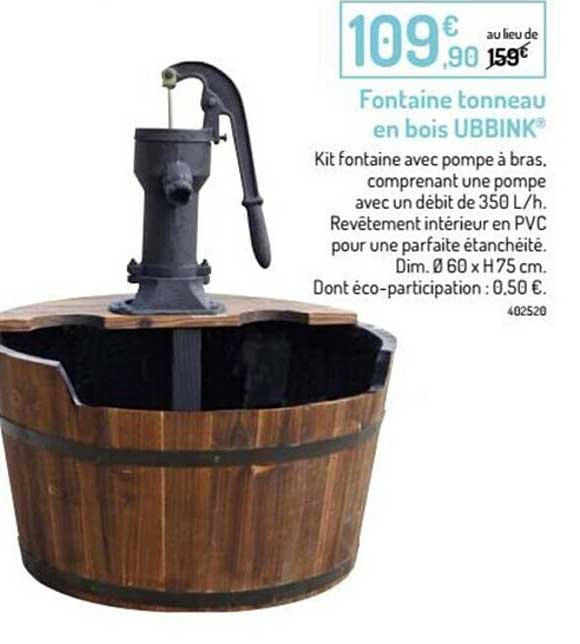 fontaine tonneau en bois ubbink