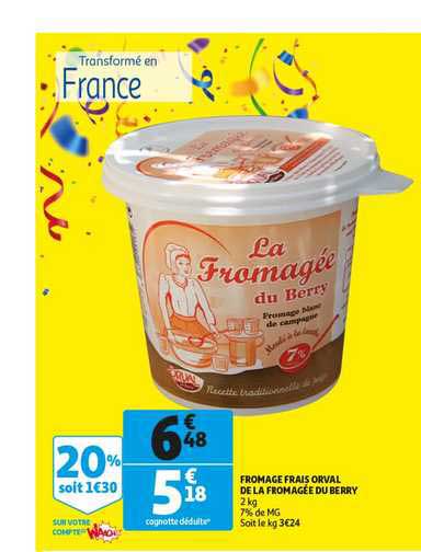 fromage frais orval de la fromagée du berry