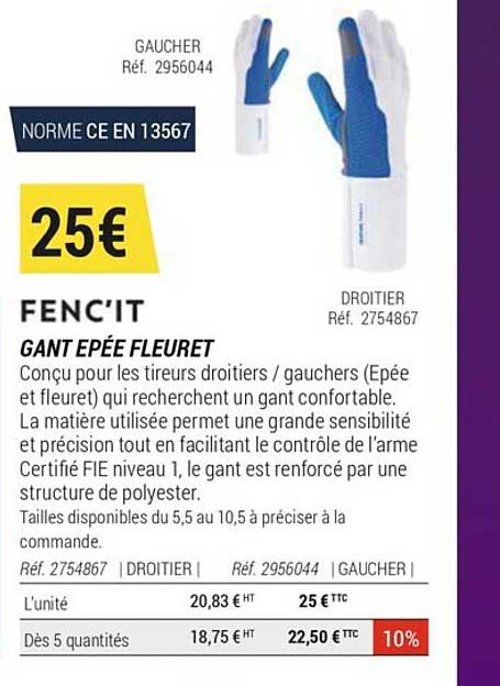 gant epée fleuret fenc'it