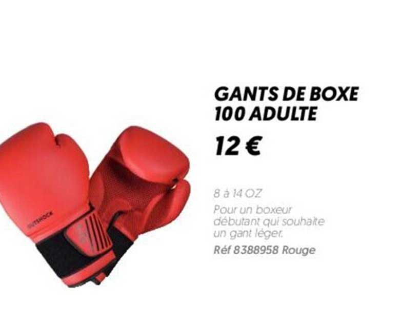 gants de boxe 100 adulte
