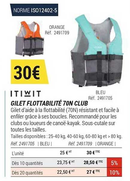 Gilet Flottabilite 70N Club