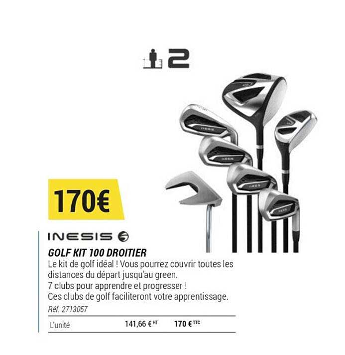 golf kit 100 droitier inesis