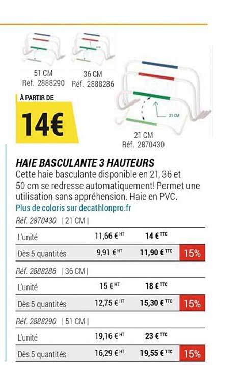 haie basculante 3 hauteurs