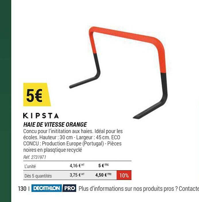 haie de vitesse orange kipsta