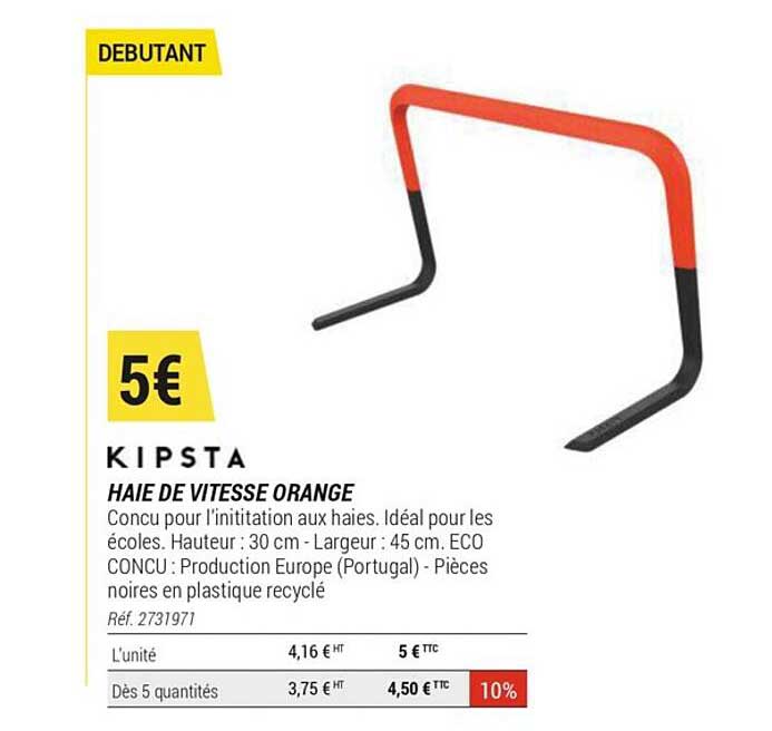 haie de vitesse orange kipsta