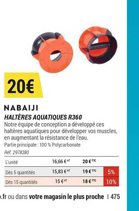 haltères aquatiques r360 nabaiji