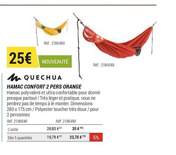 hamac confort 2 pers orange quechua