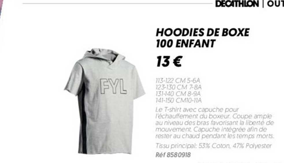 hoodies de boxe 100 enfant