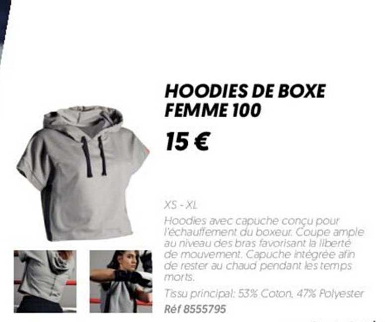 hoodies de boxe femme 100