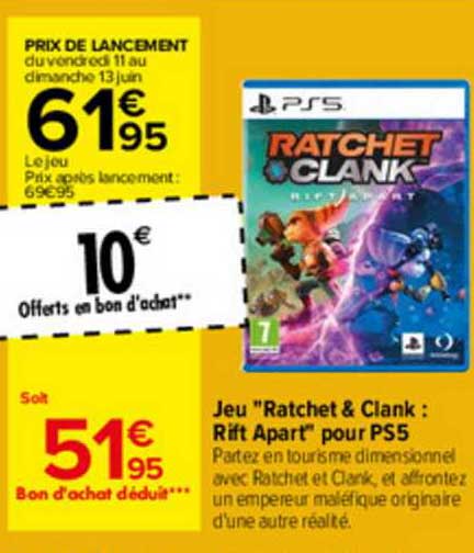 Jeu "Ratchet & Clank" : Rift Apart" Pour PS5