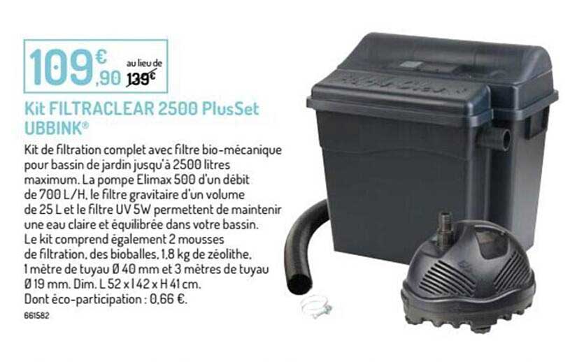 kit filtraclear 2500 plusset ubbink