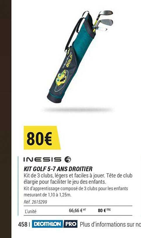 kit golf 5-7 ans droitier inesis