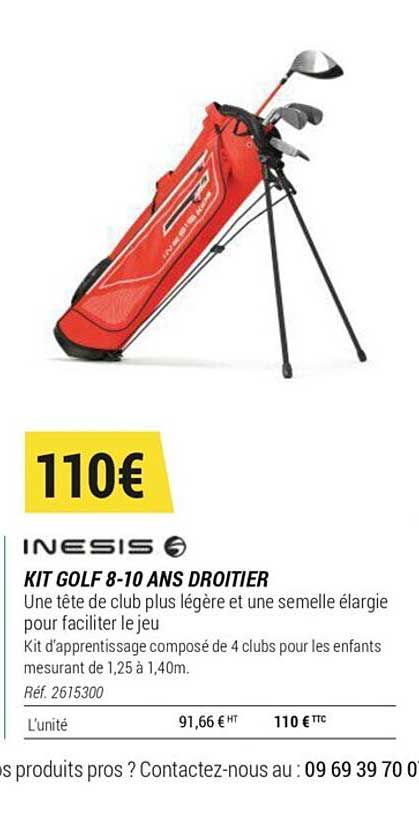 kit golf 8-10 ans droitier inesis