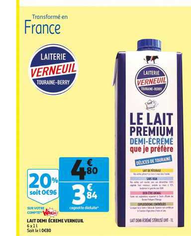 lait demi écrémé verneuil