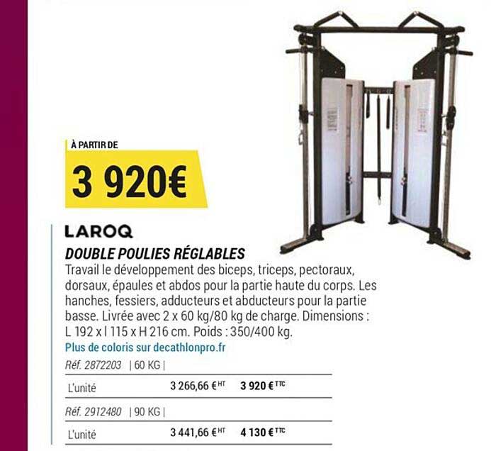 laroq double poulies réglables