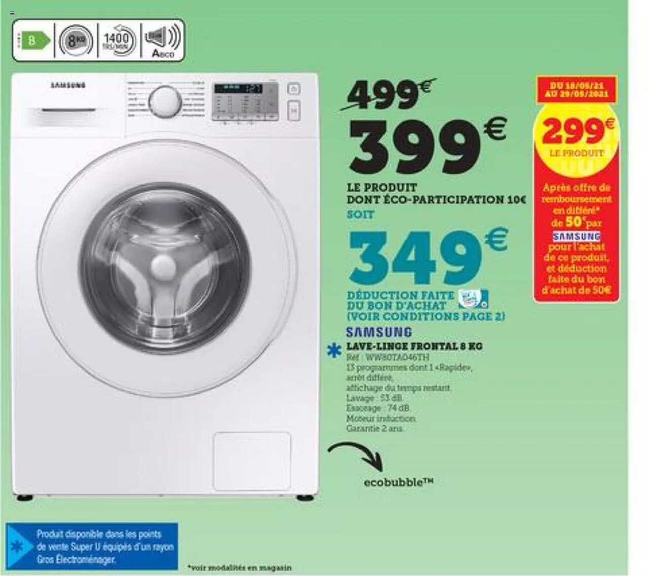 lave-linge frontal 8 kg samsung