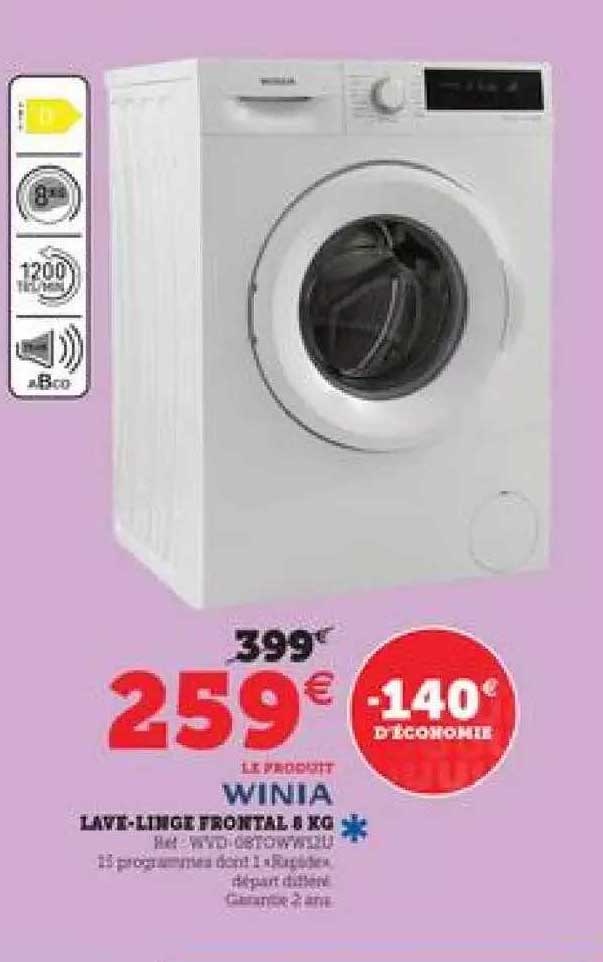 lave-linge frontal 8 kg winia