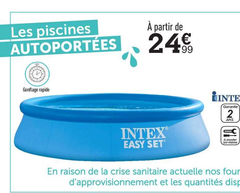 les piscines autoportées intex easy set