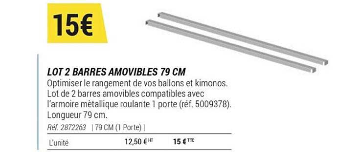 Lot 2 Barres Amovibles 79 Cm