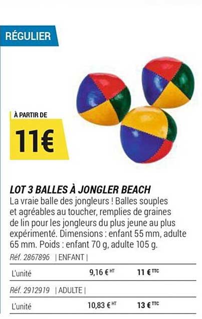 lot 3 balles à jongler beach
