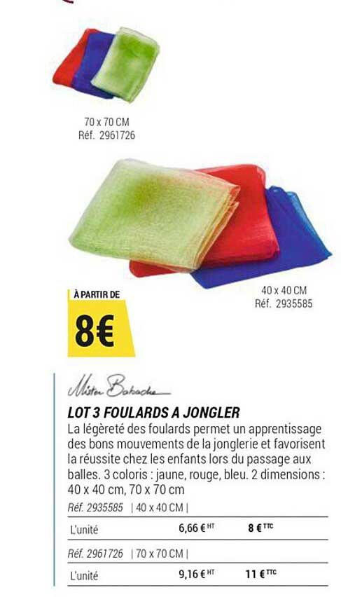 lot 3 foulards à jongler