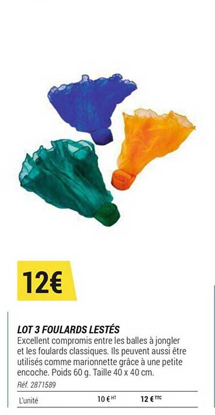 lot 3 foulards lestés